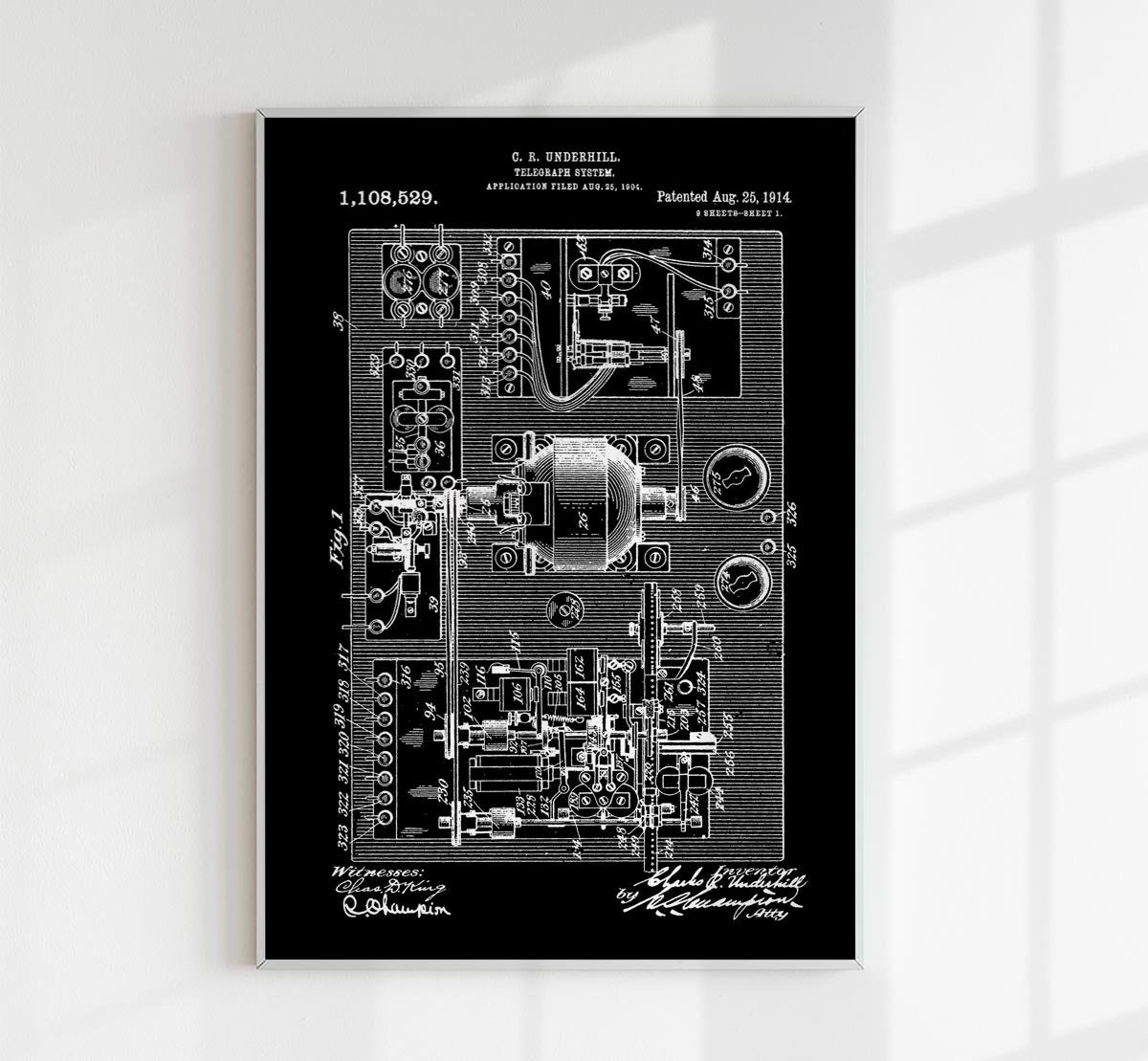 Telegraph System Patent Poster