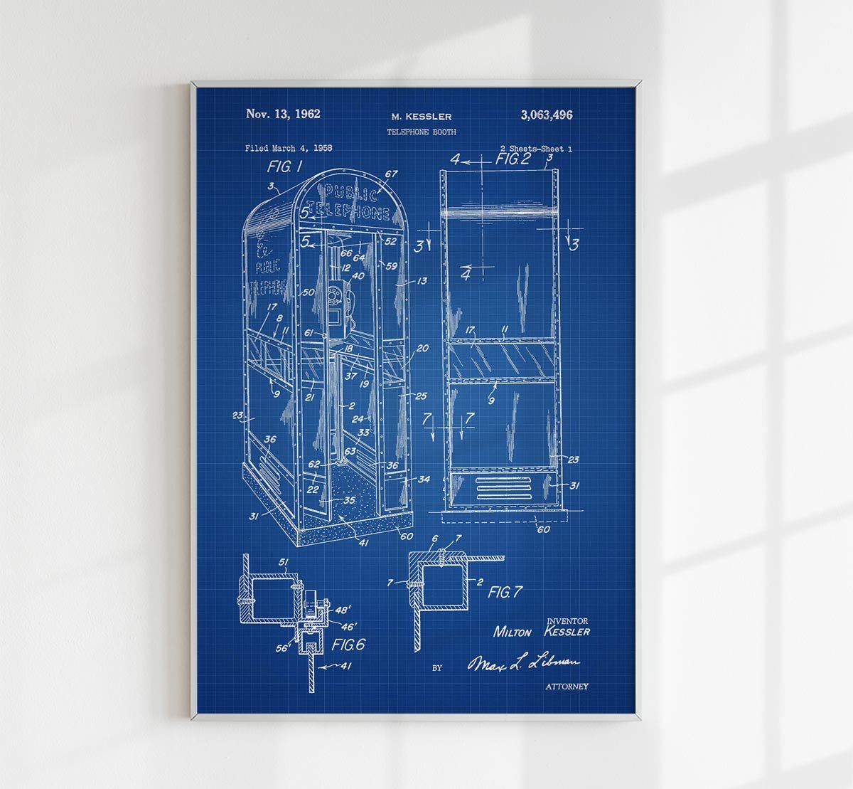 Telephone Booth Patent Poster