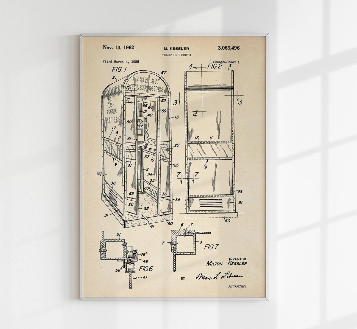 Telephone Booth Patent Poster