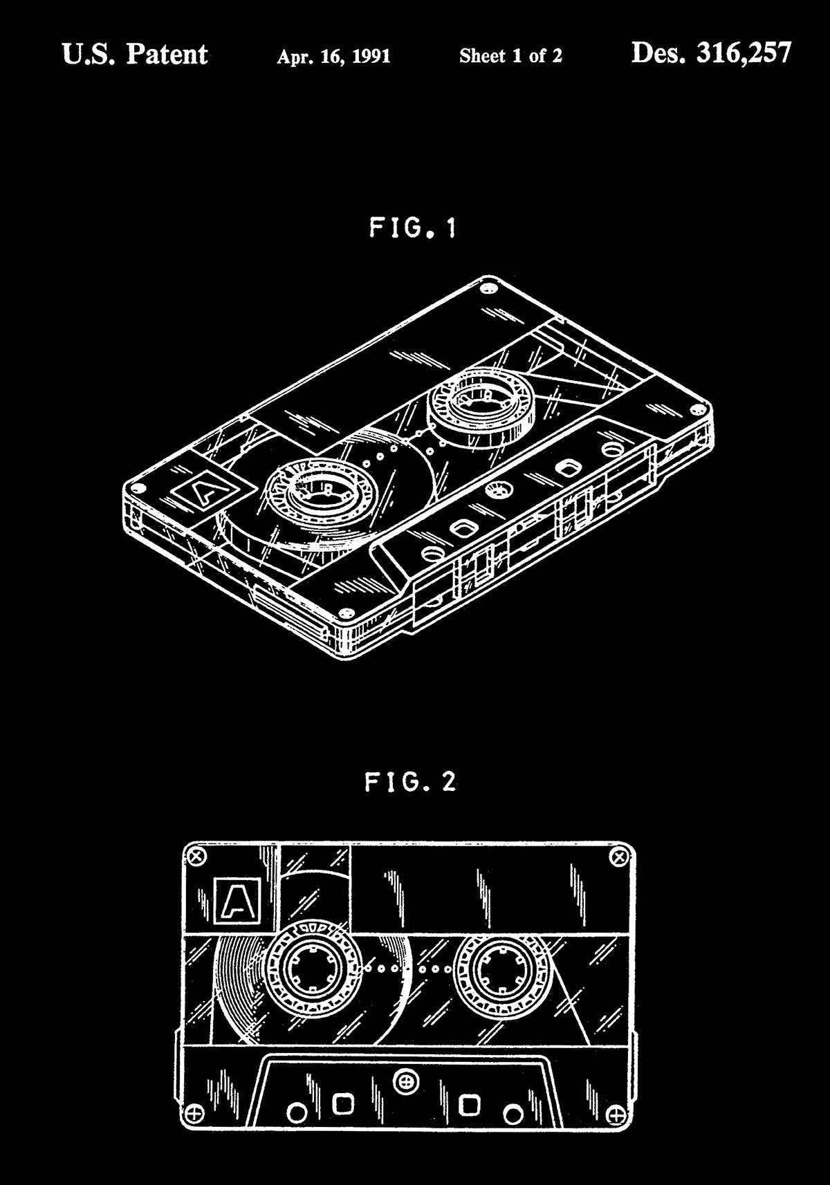 Cassette Tape Patent Poster