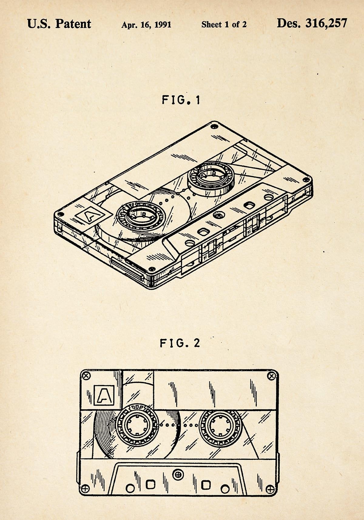Cassette Tape Patent Poster