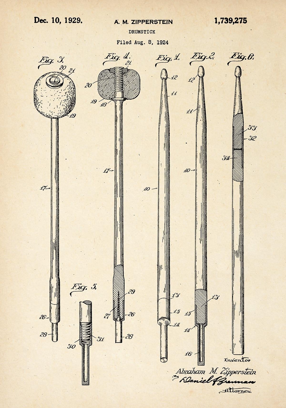 Drumstick Patent Poster