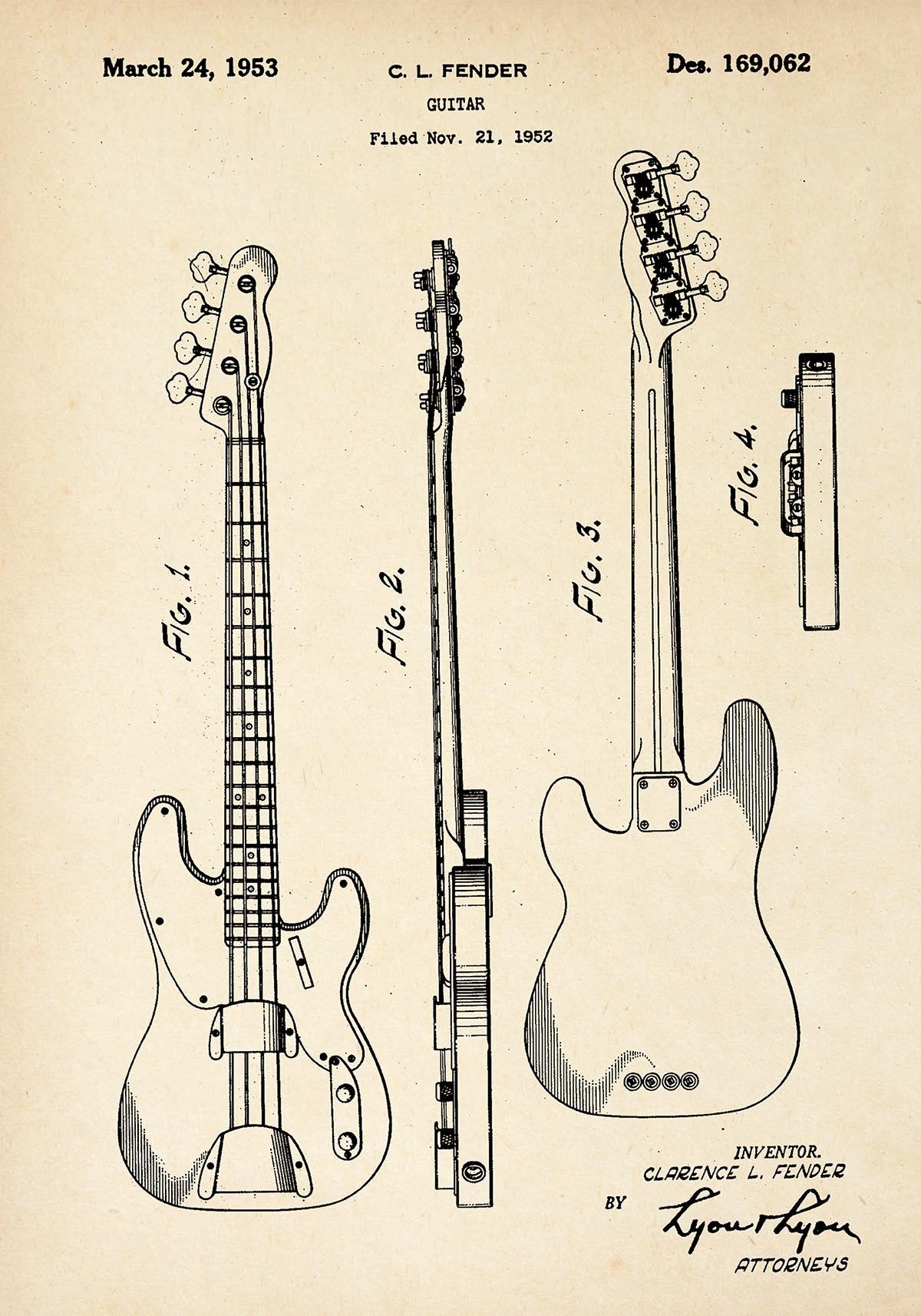 Fender Guitar Patent Poster