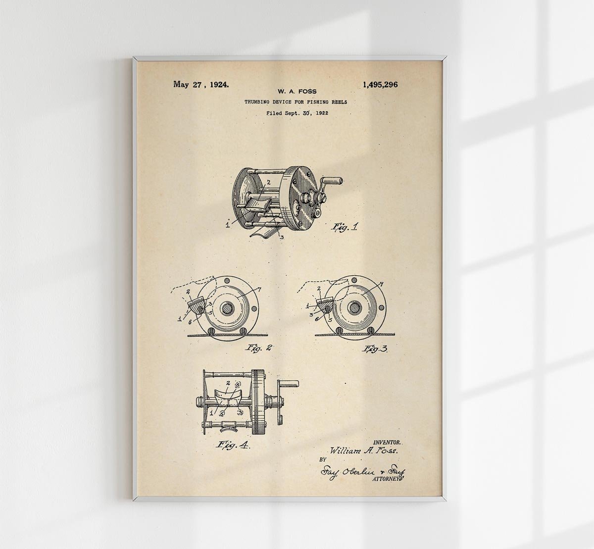 Fishing Reel B Patent Poster
