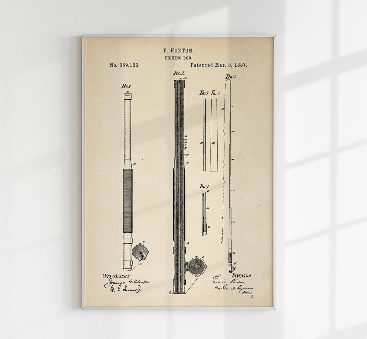 Fishing Rod Patent Poster