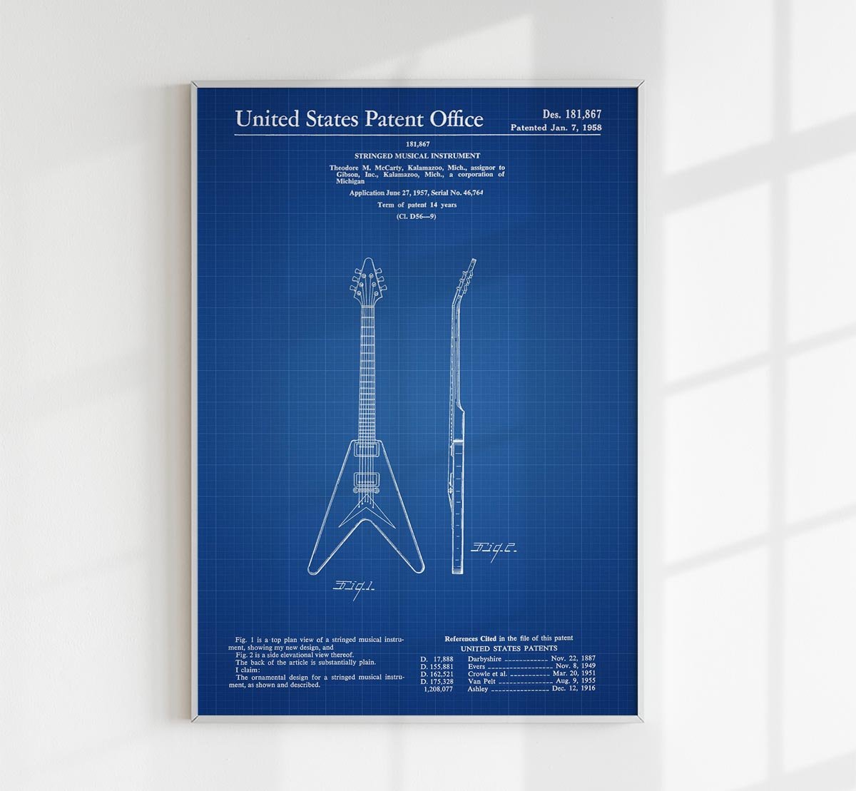 Electric Guitar Patent Poster