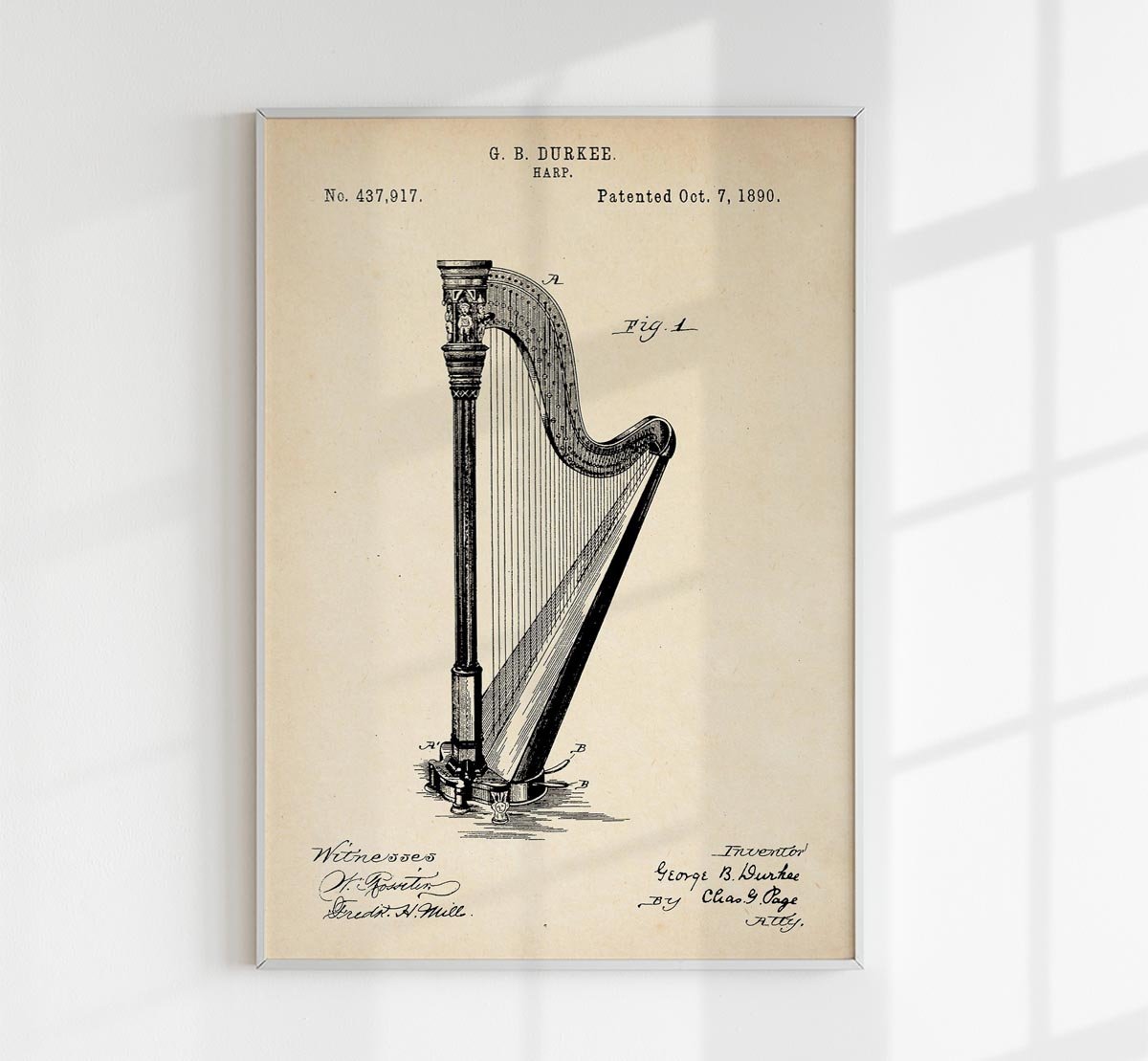 Harp Patent Poster