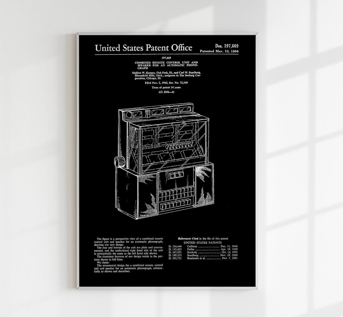 Phonograph B Patent Poster