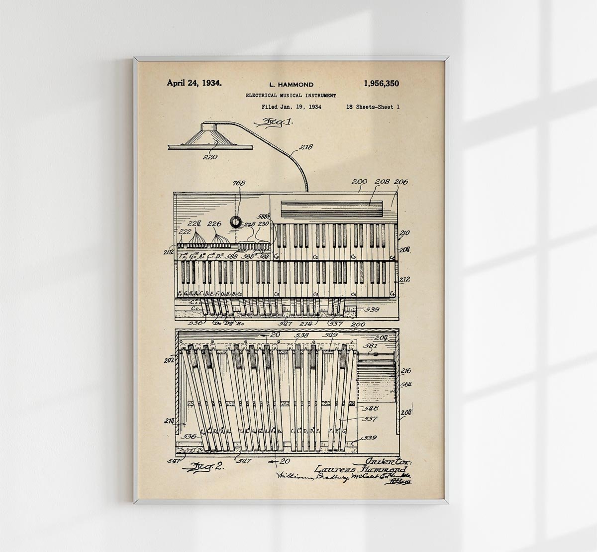 Electrical Piano Patent Poster