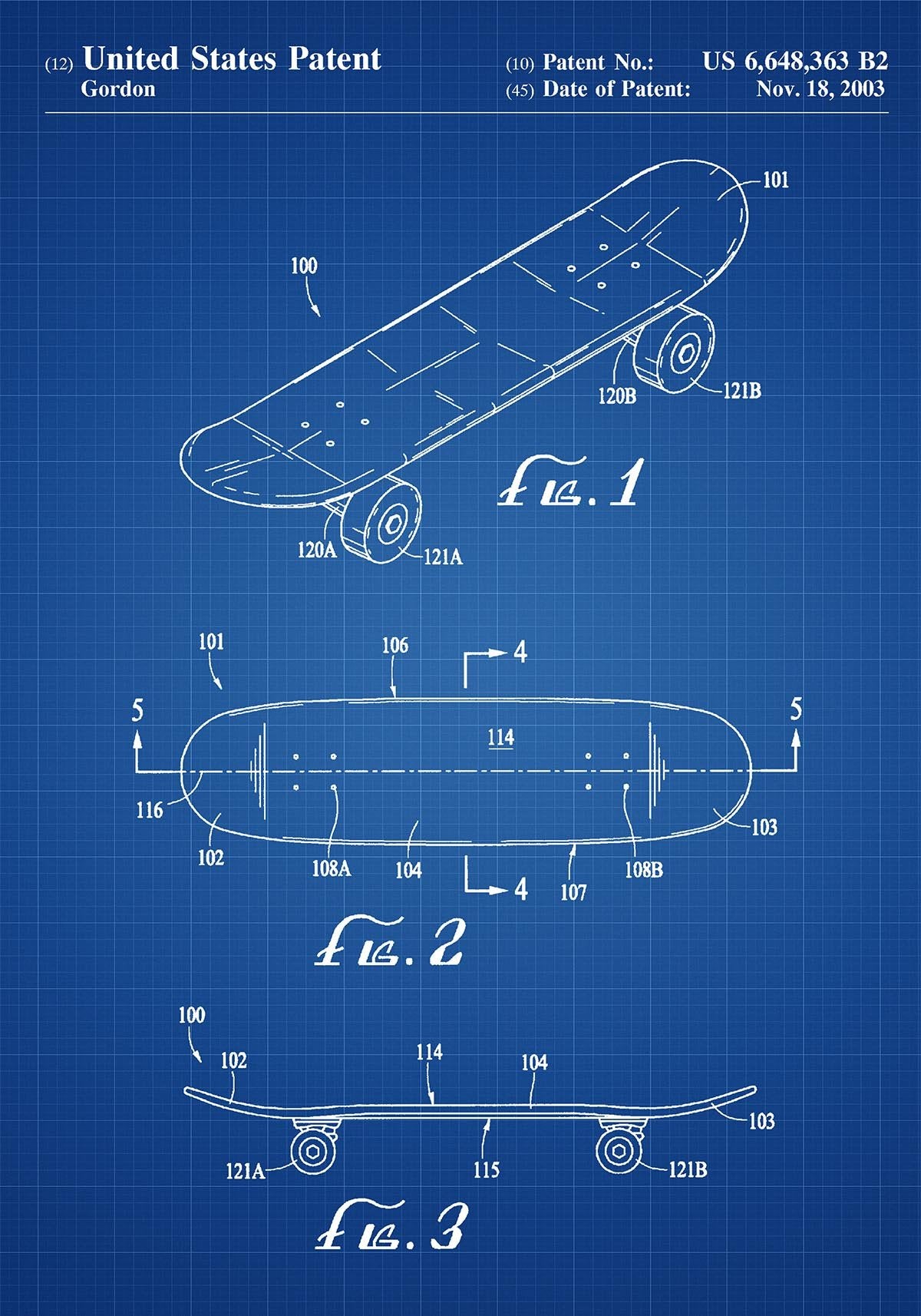 Skateboard Patent Poster