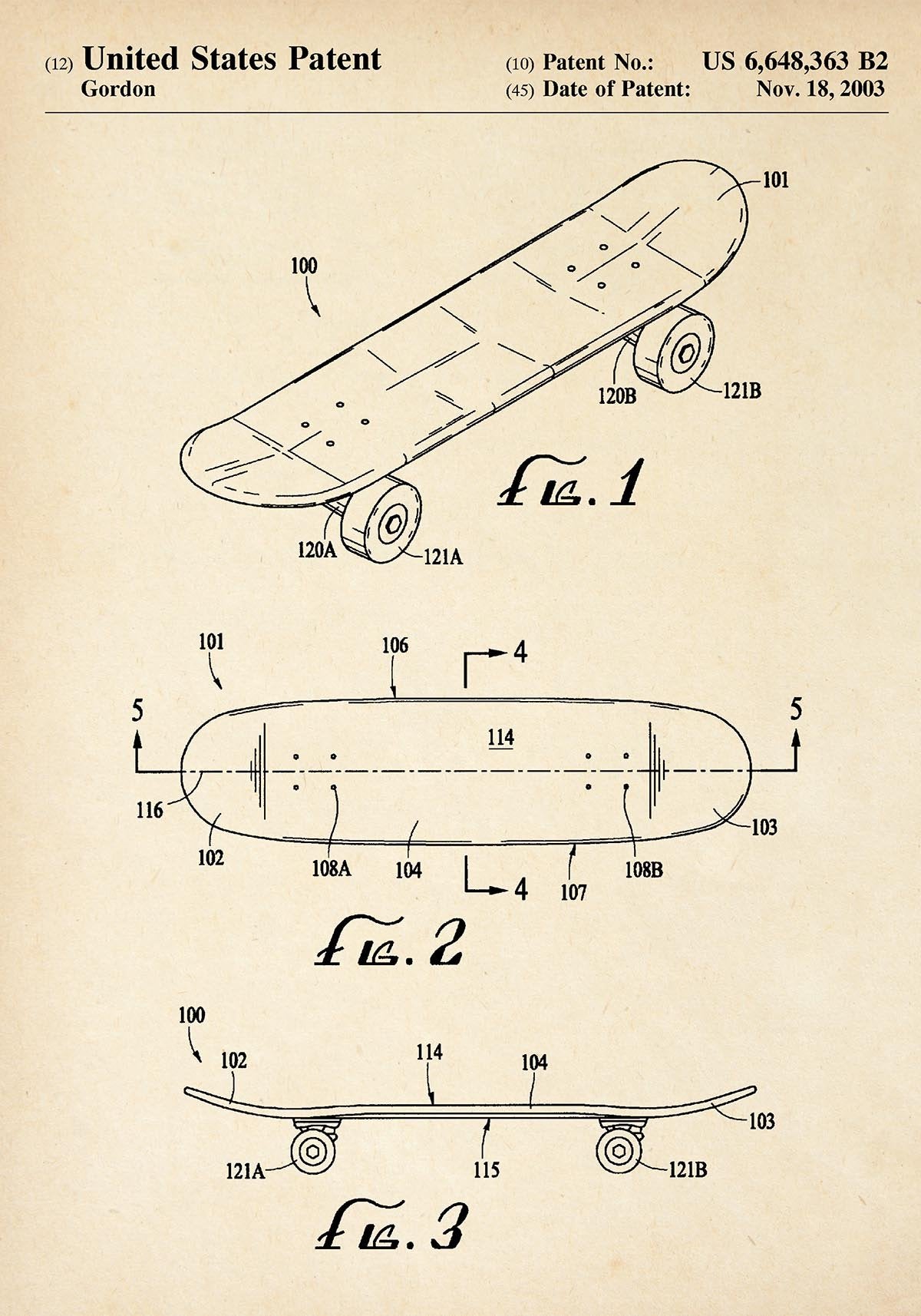Skateboard Patent Poster