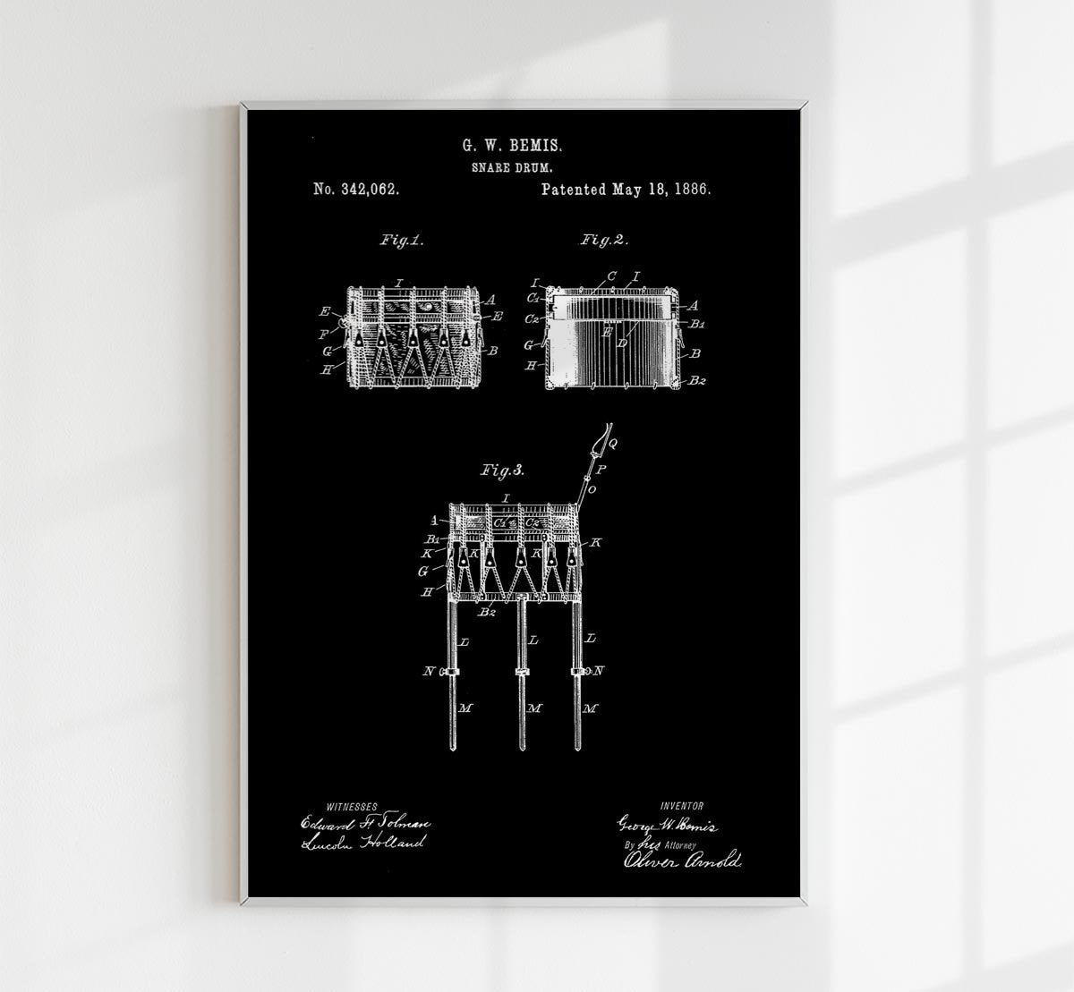 Snare Drum Patent Poster