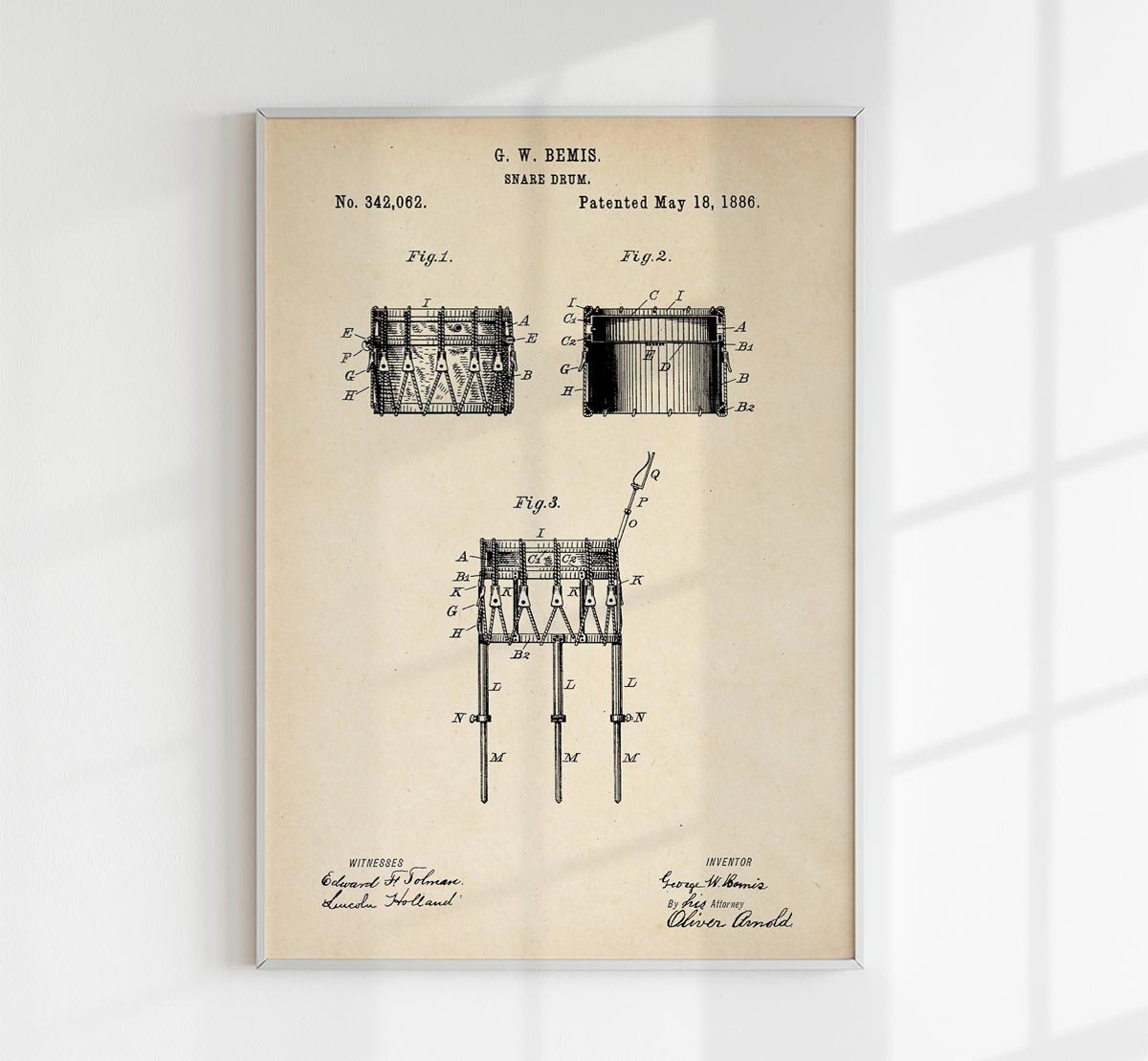 Snare Drum Patent Poster