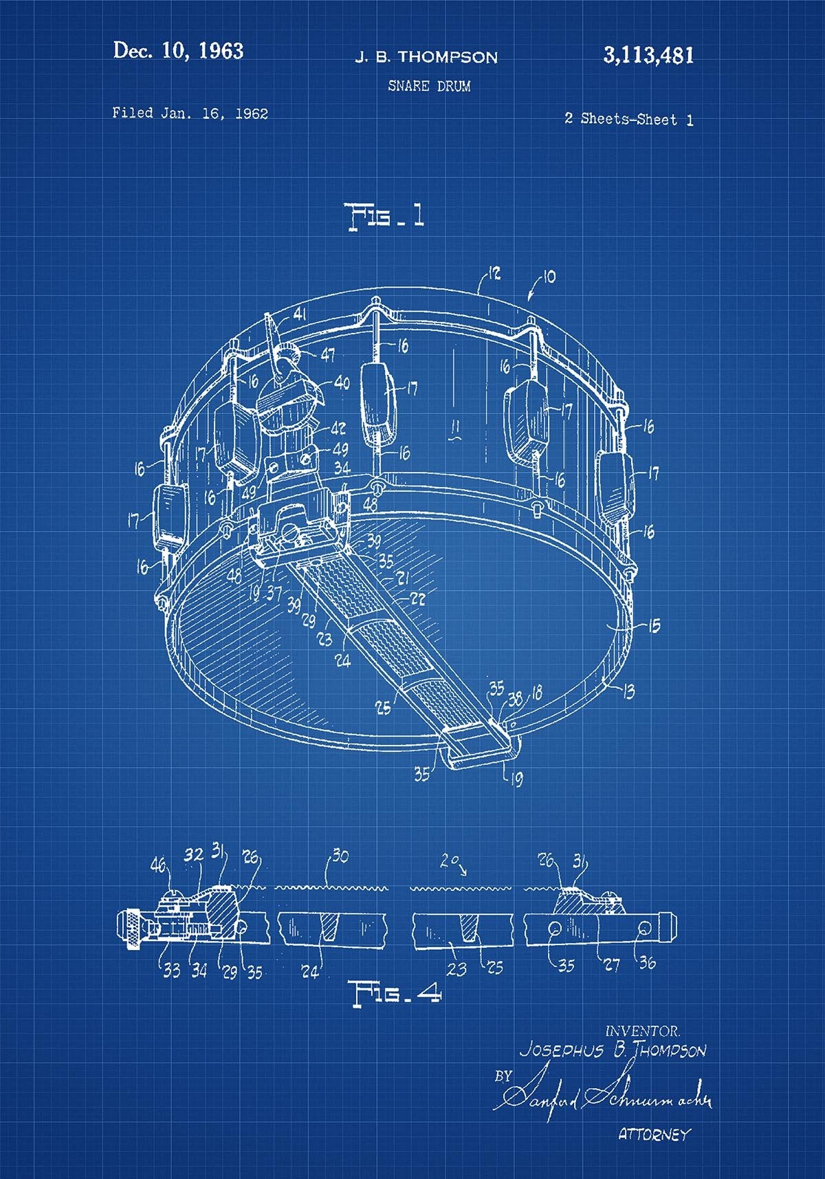 Snare Drum C Patent Poster