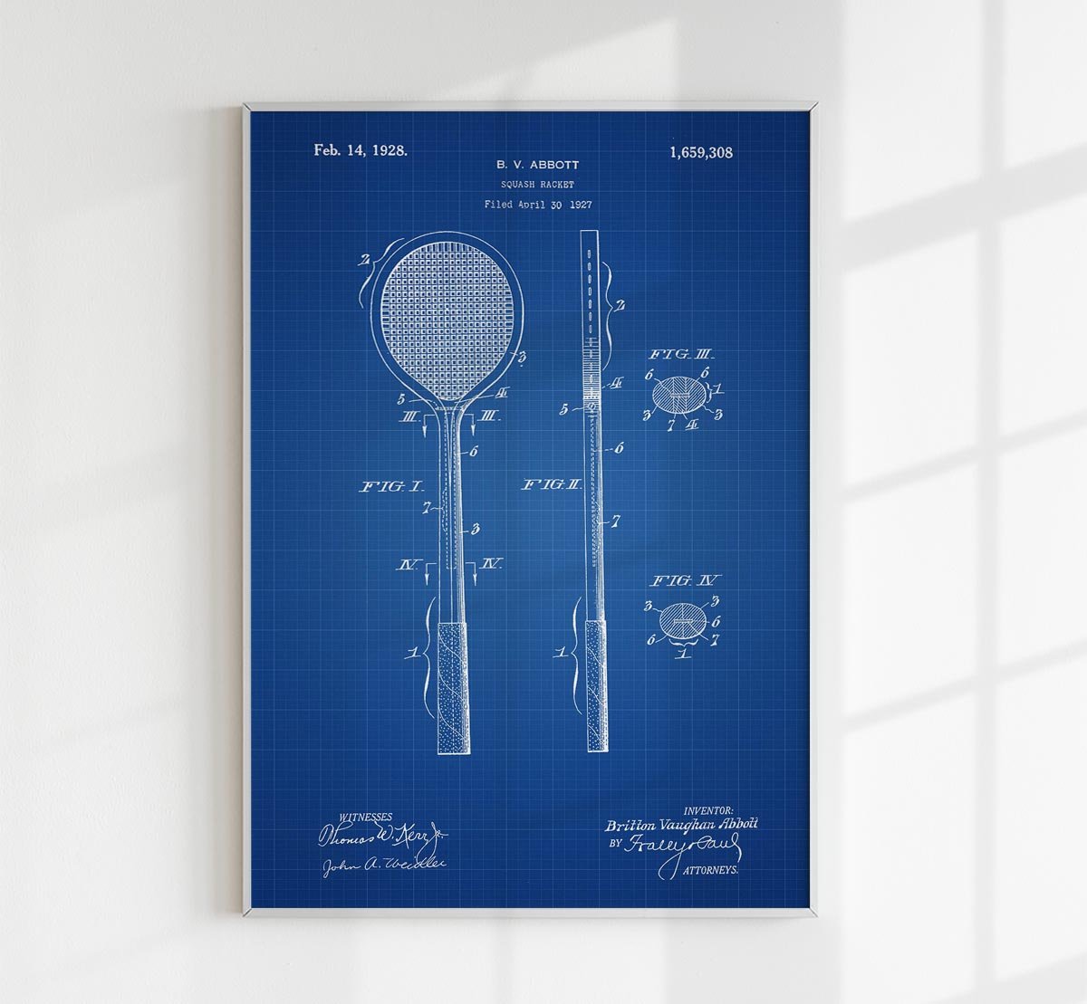 Squash Racket Patent Poster