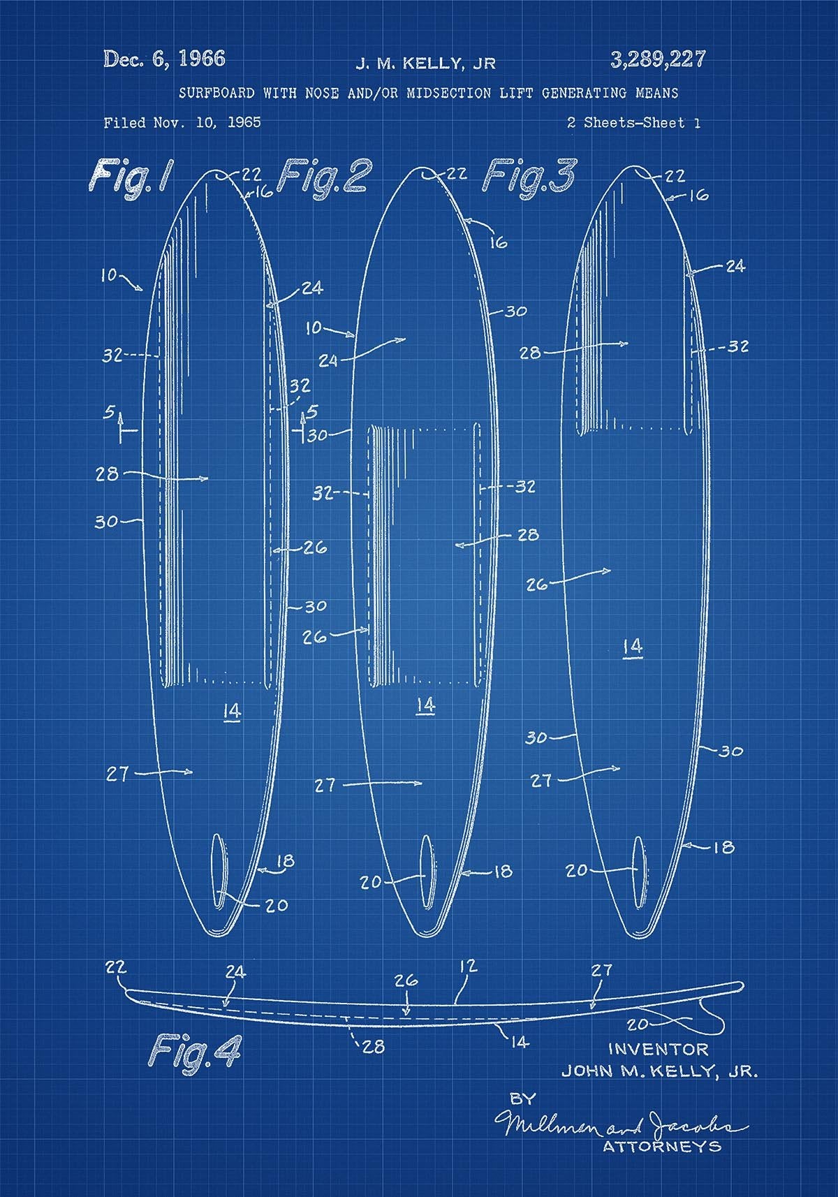 Surfboard Patent Poster
