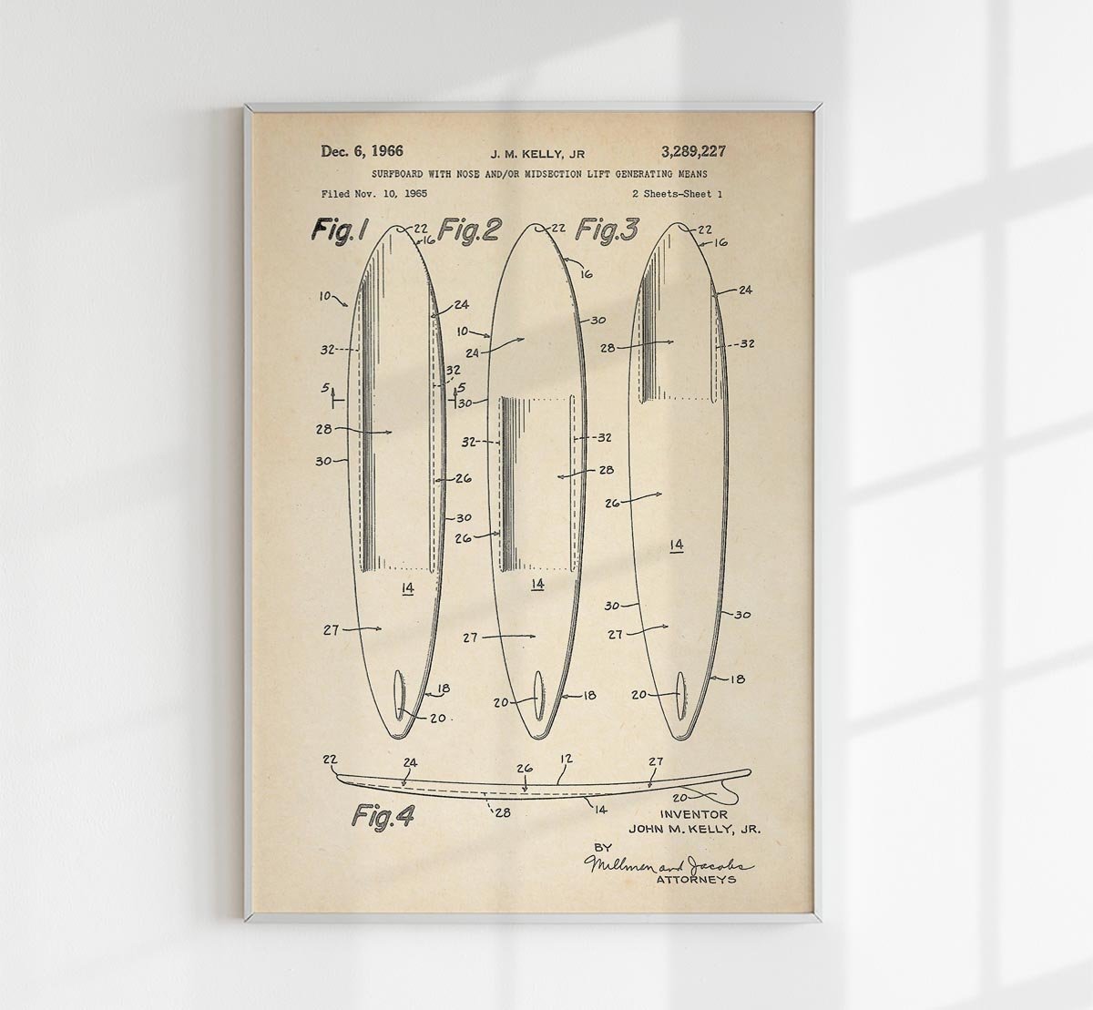 Surfboard Patent Poster