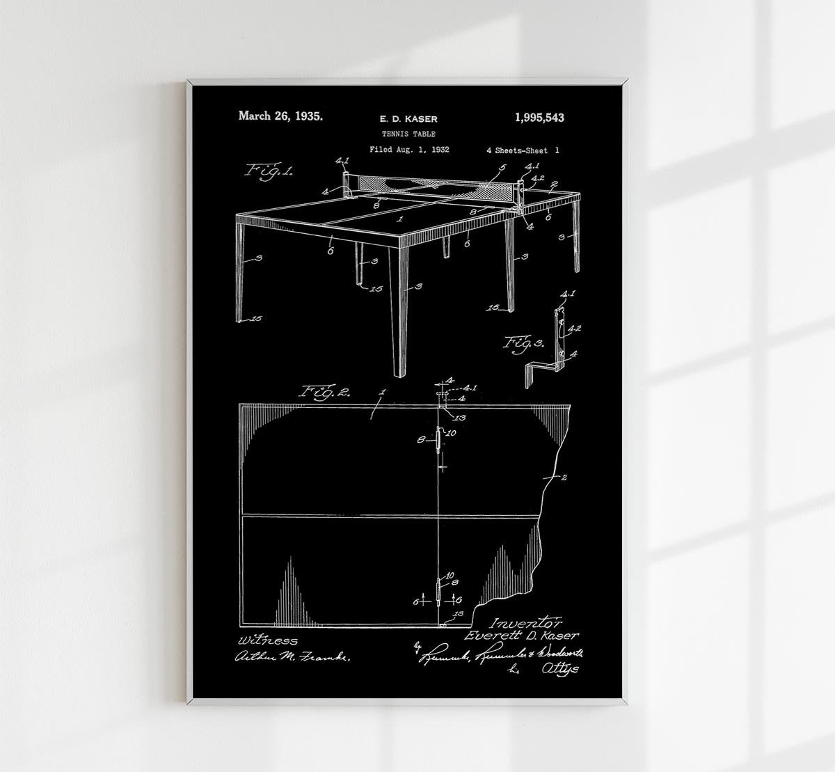 Tennis Table Patent Poster