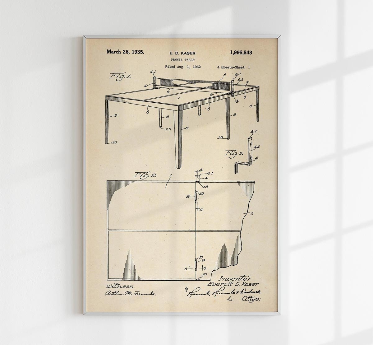 Tennis Table Patent Poster