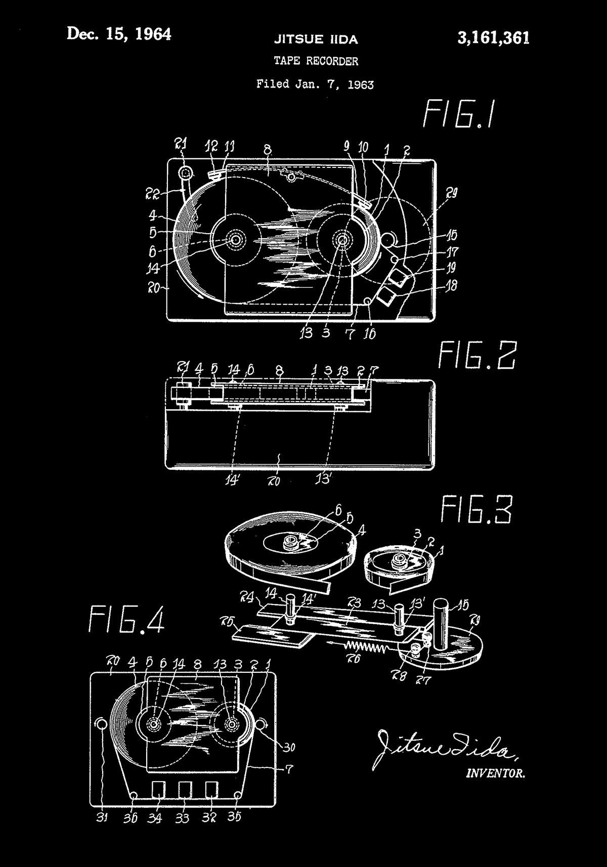 Tape Recorder Patent Poster