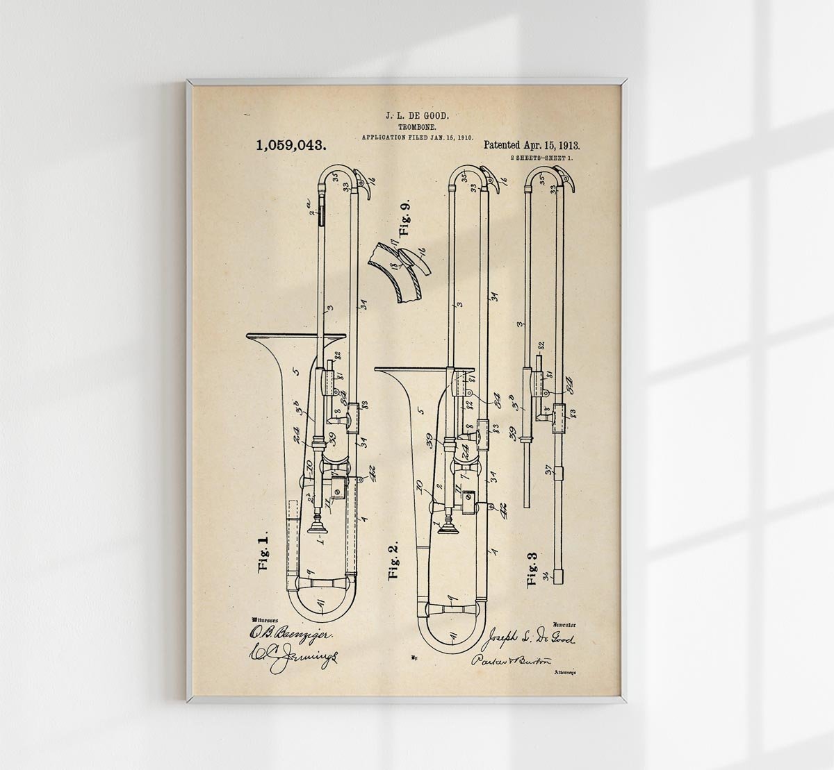 Trombone Patent Poster