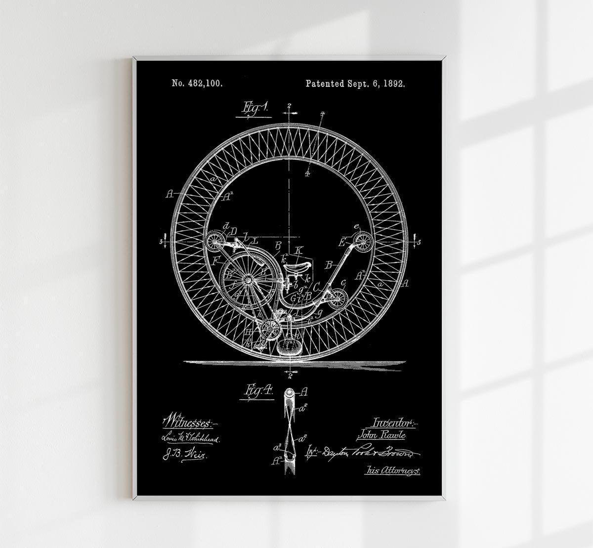 Bicycle Contraption Patent Poster