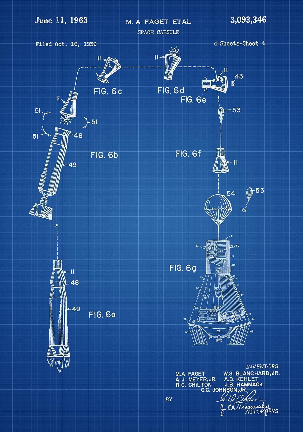 Space Capsule Patent Poster