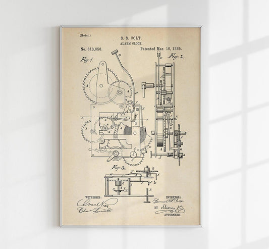 Alarm Clock Patent Poster