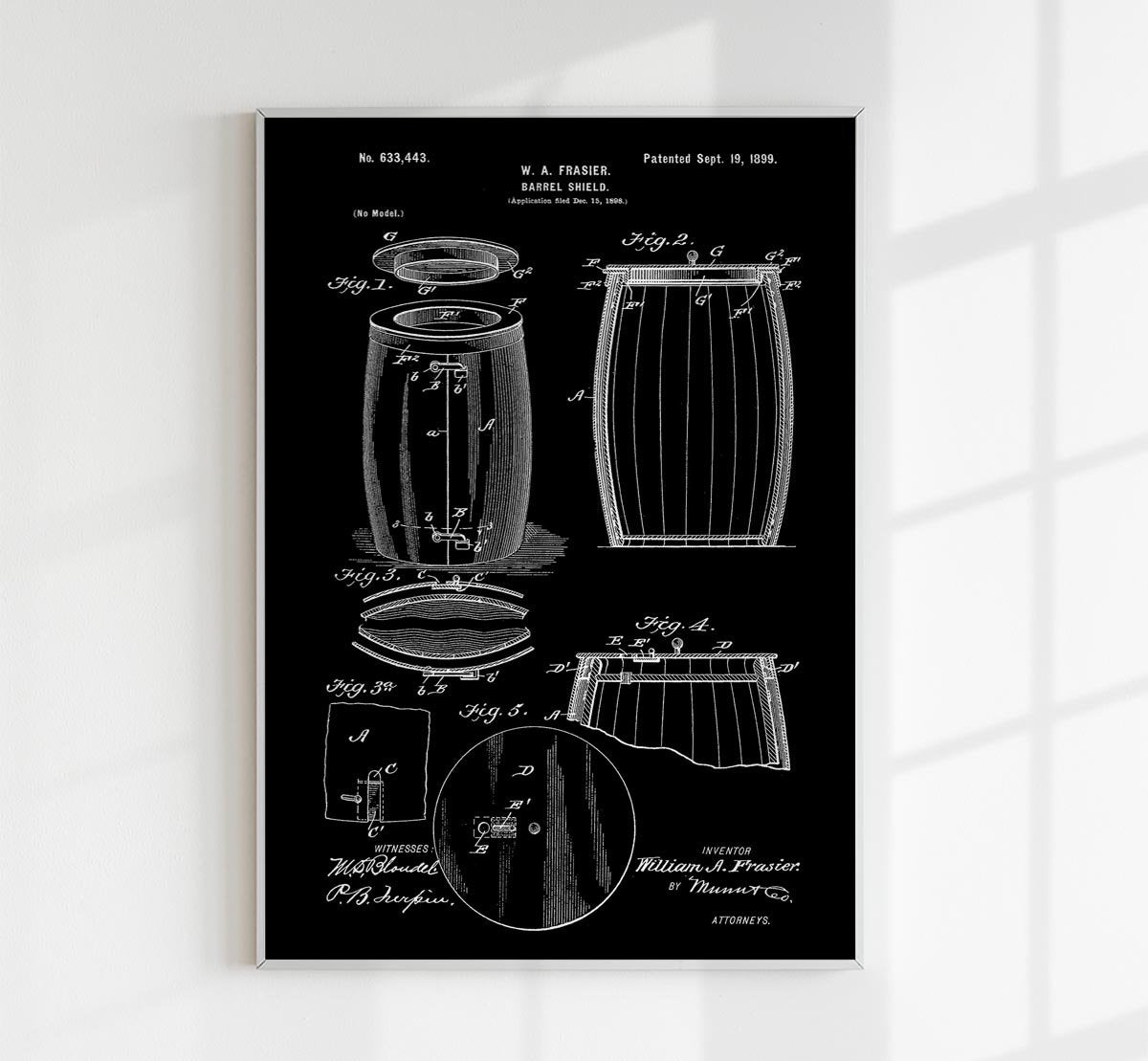 Barrel Shield Patent Poster