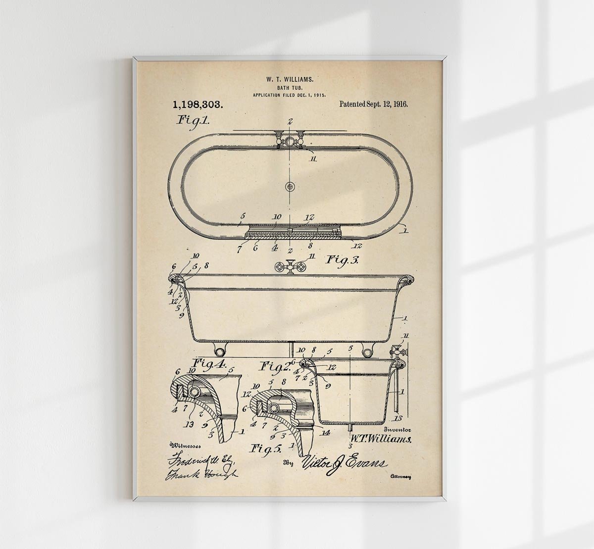 Bath Tub Patent Poster
