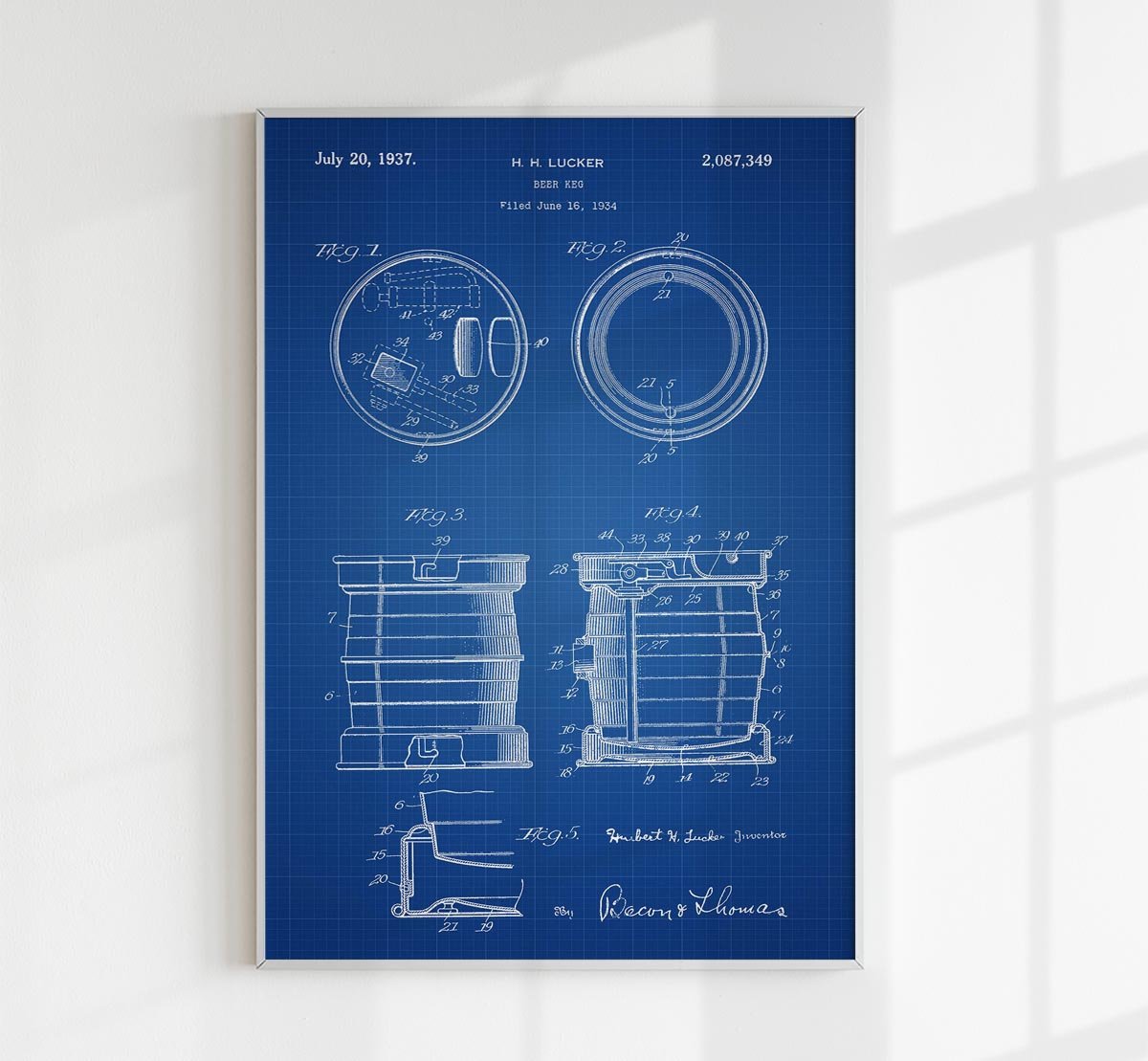 Beer Keg Patent Poster