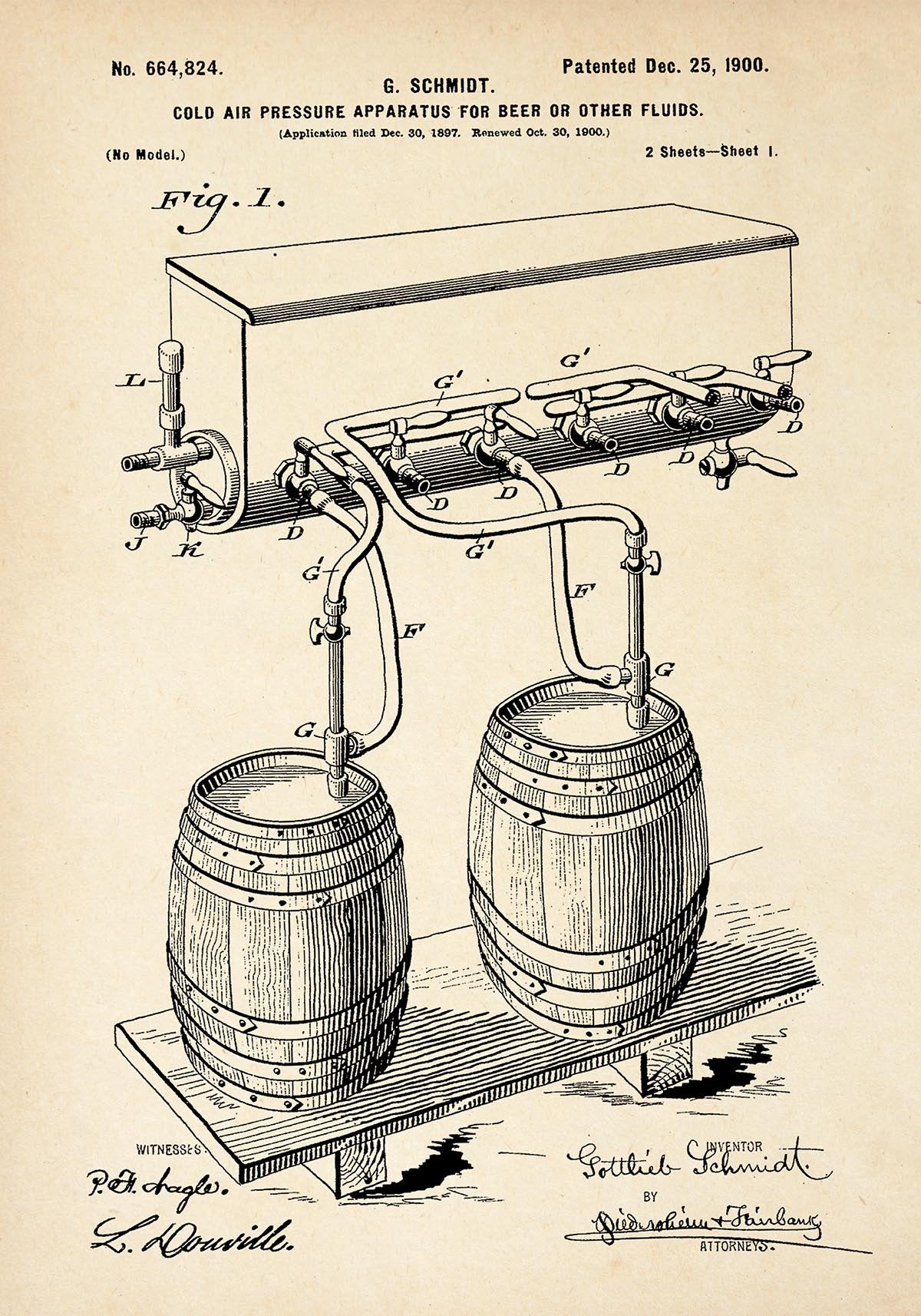 Beer Apparatus Patent Poster