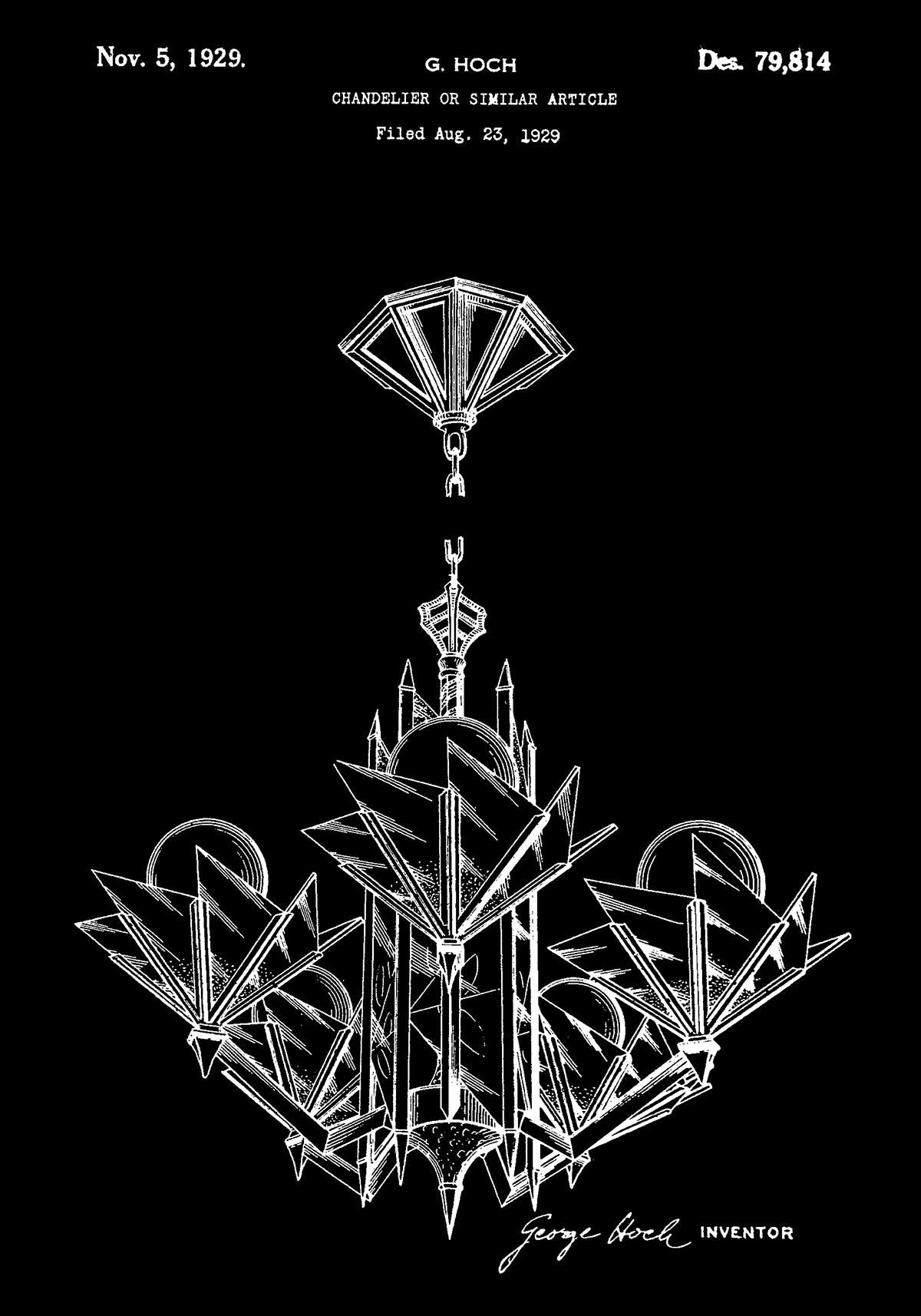 Chandelier Patent Poster