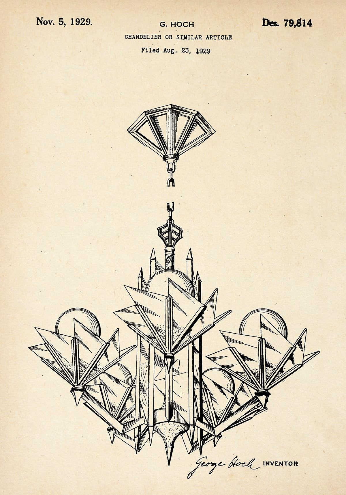 Chandelier Patent Poster