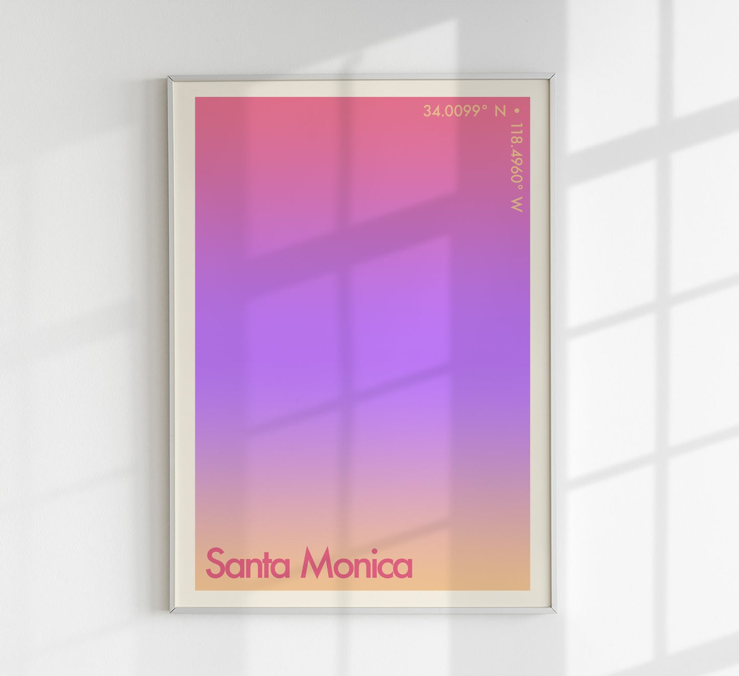 Santa Monica Sunset City Art Print