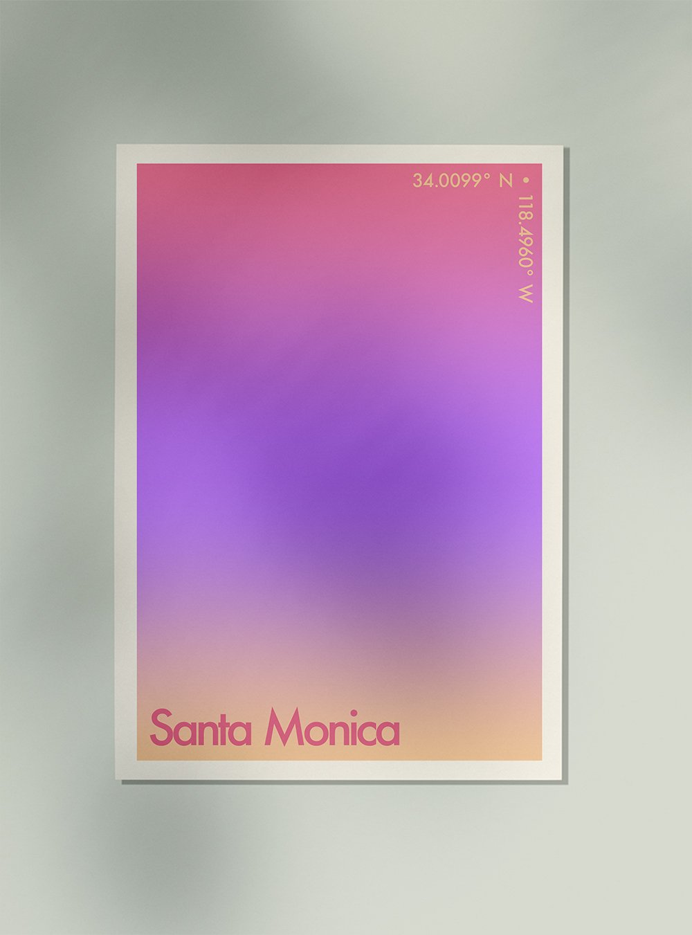 Santa Monica Sunset City Art Print