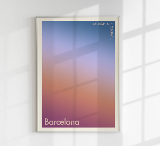Barcelona Sunset City Art Print