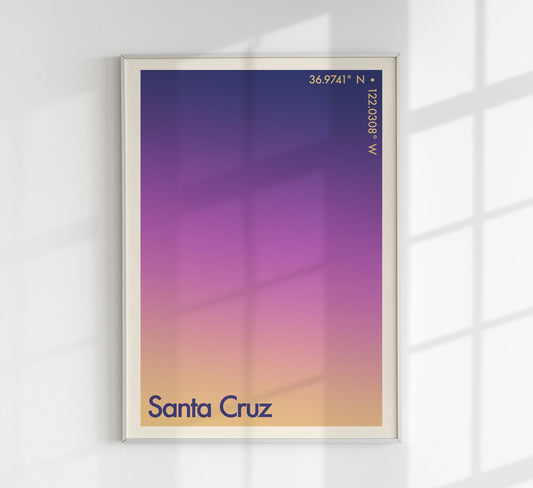 Santa Cruz Sunset City Art Print
