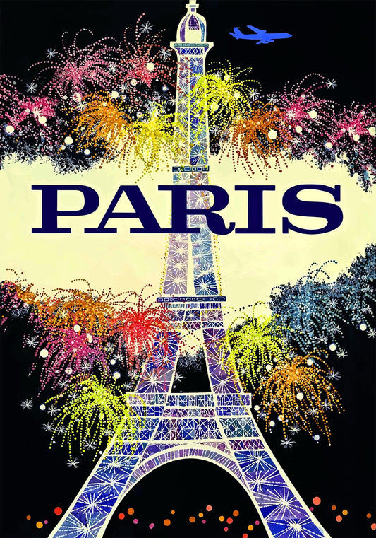 Paris Travel Poster with Eiffel Tower