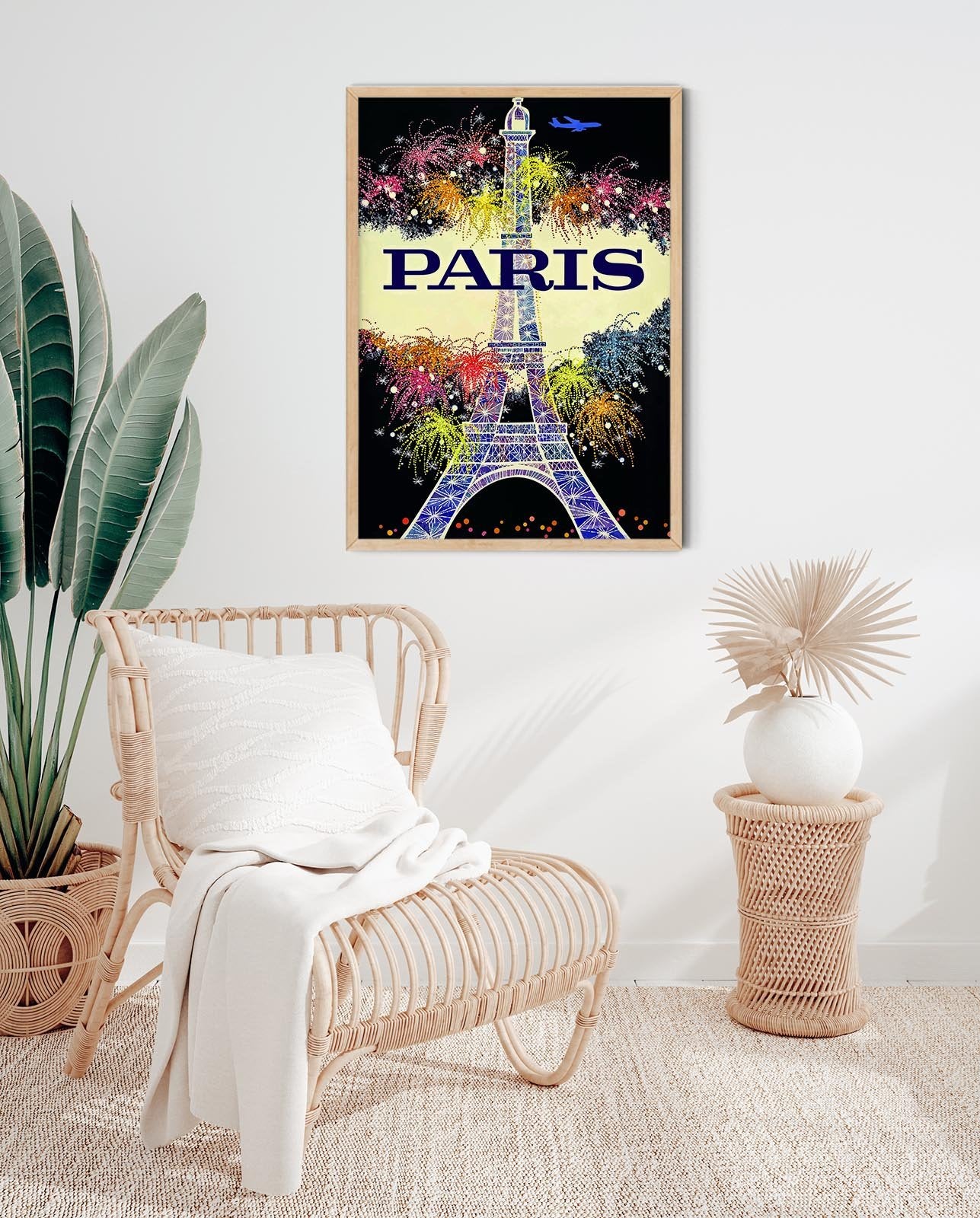 Paris Travel Poster with Eiffel Tower