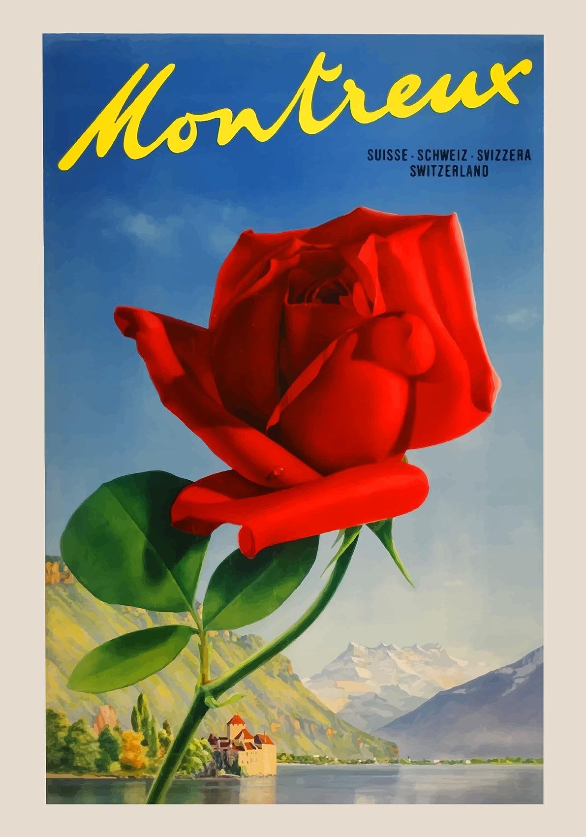 Montreux Switzerland Travel Poster