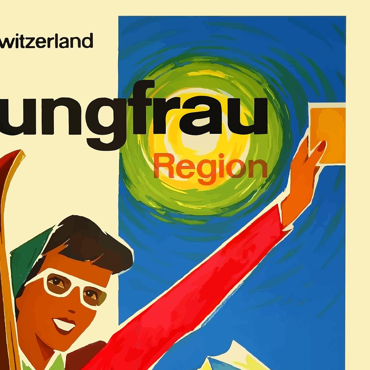Switzerland Skiing Travel Poster