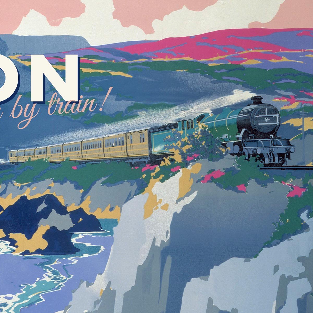 London by Train Travel Poster