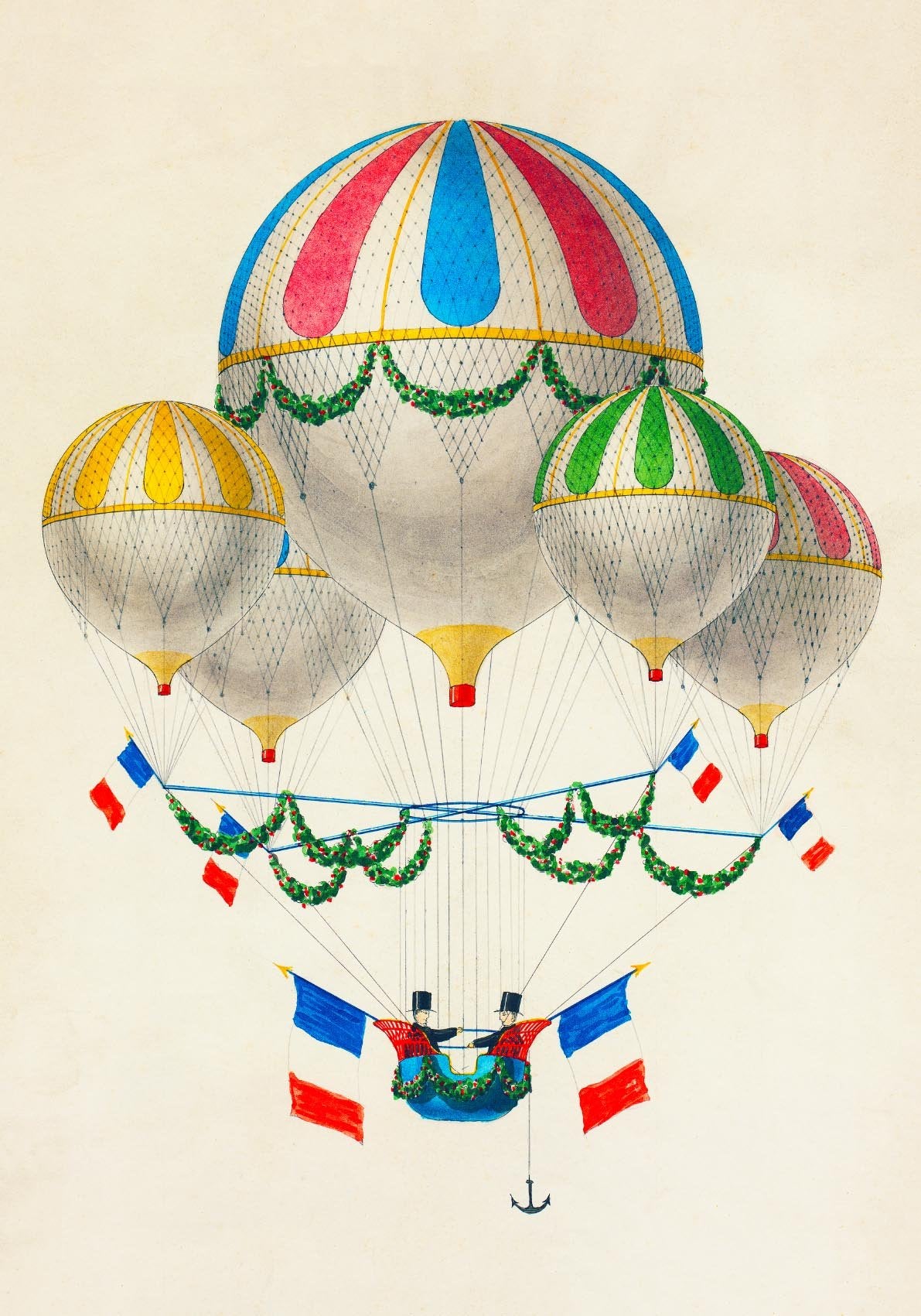 Hot-air Balloons French Art Poster
