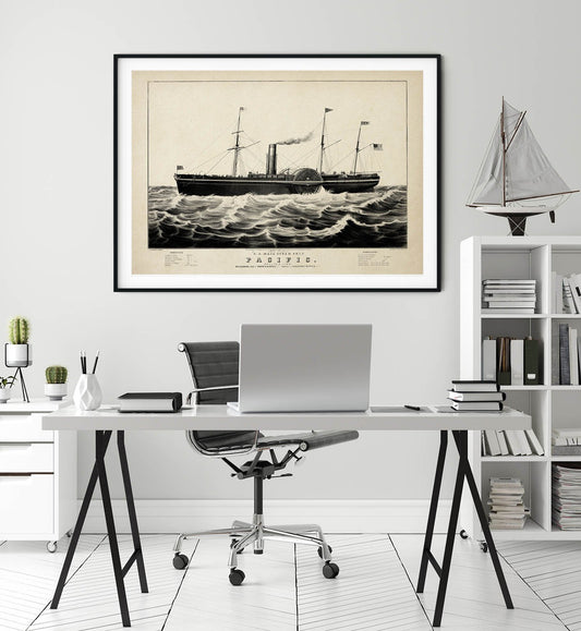 The Pacific Ship Antique Poster