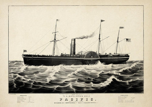 The Pacific Ship Antique Poster