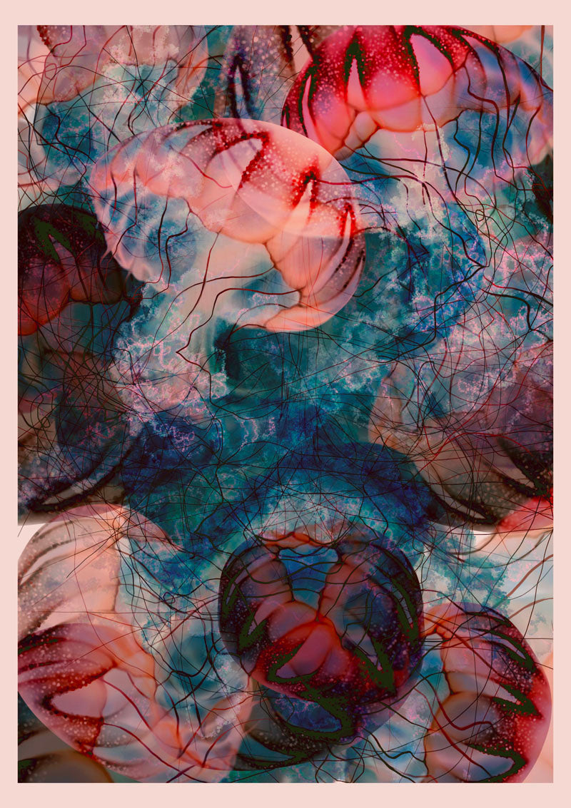 Under the Surface Jellyfish Wall Art Print by Julia Charlott