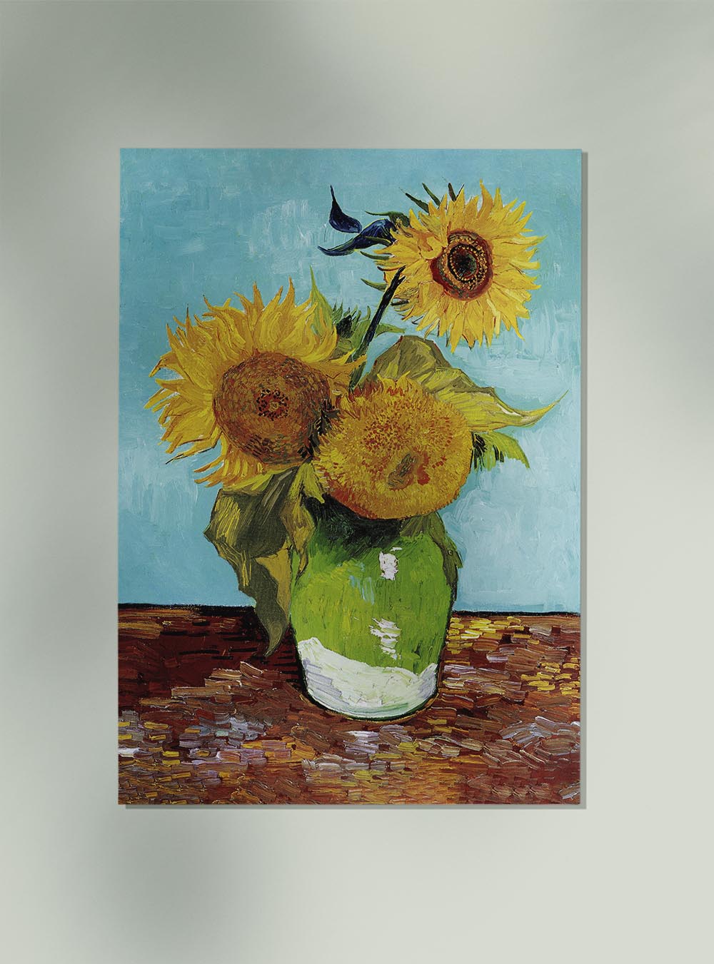 Vase with Three Sunflowers Art Print by Van Gogh