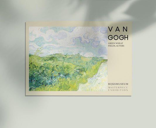 Green Wheat Fields Auvers Art Poster by Van Gogh