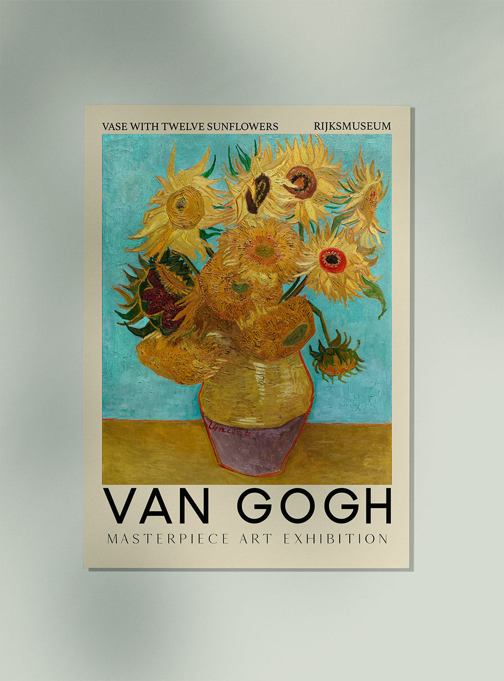 Vase with Twelve Sunflowers Exhibition Art Poster